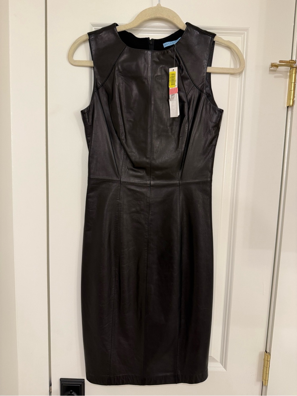 ANTONIO MELANI Black Sleeveless Leather Dress